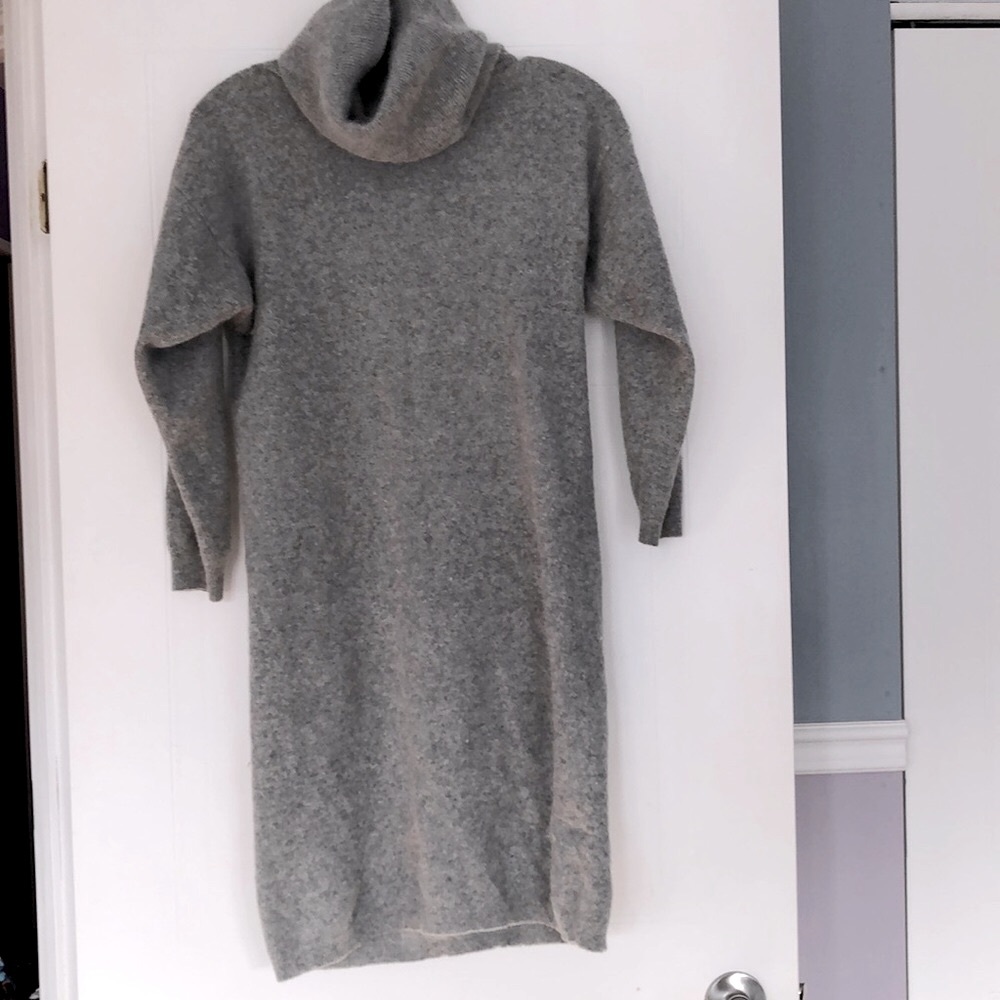 Fuzzy Gray Turtleneck Sweater